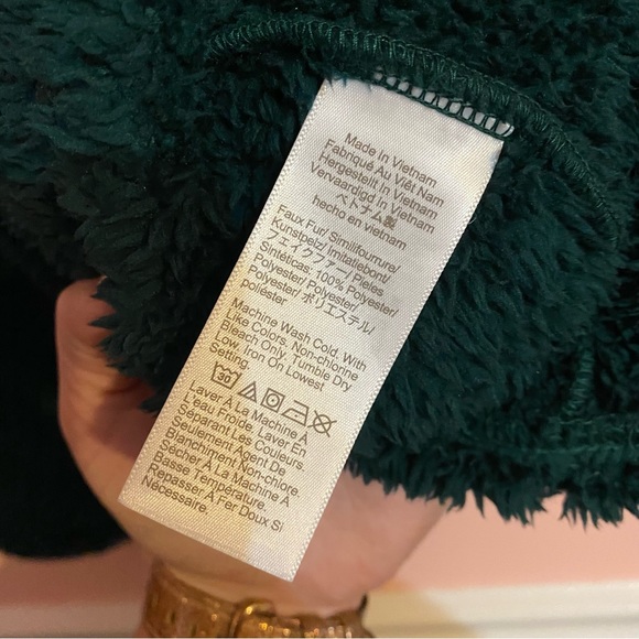 J.Crew Emerald Green XXL Sherpa pull over - Picture 5 of 5